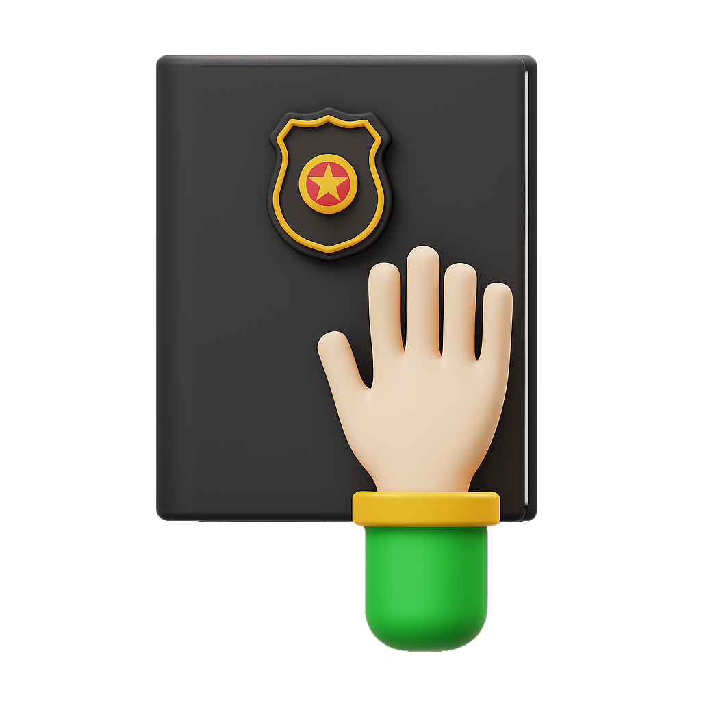 Client taking an oath